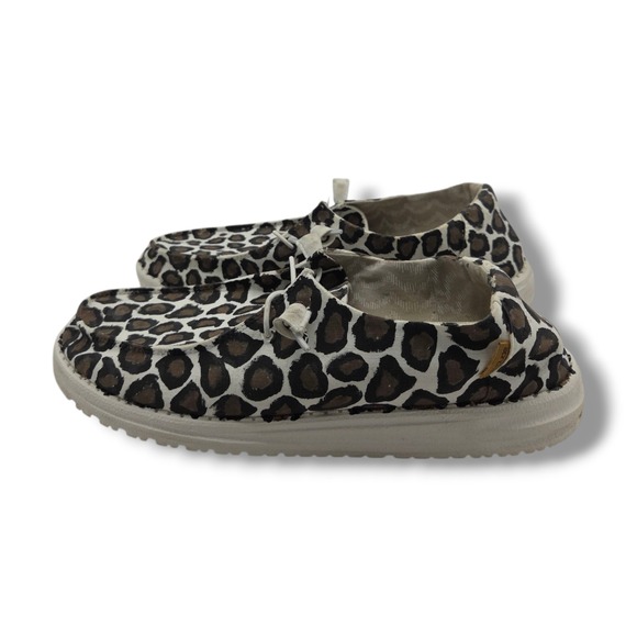 Hey‎ Dude Wendy Shoes Womens 12 Leopard Chambray White - Picture 5 of 9